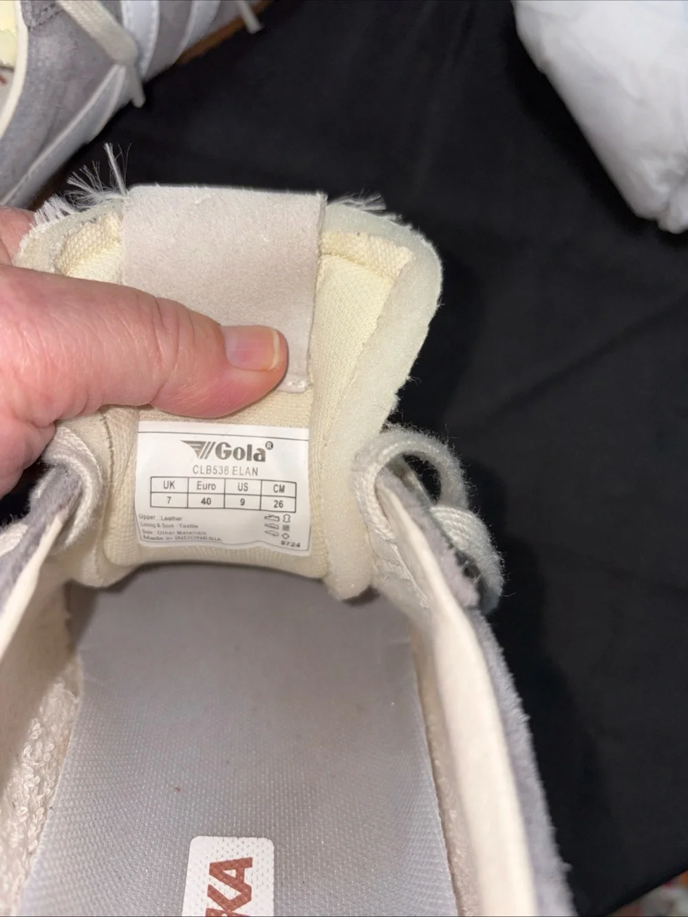 Gola women’s size 9 Gray Suede Sneakers with White Stripes and Gum Sole